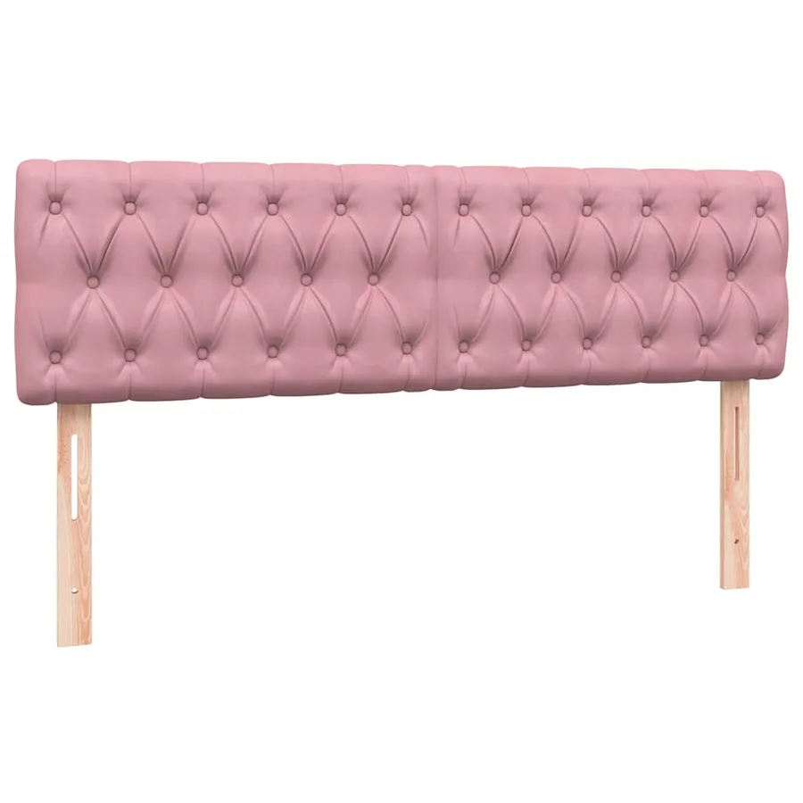 Sommier à lattes de lit avec matelas rose 140x220 cm velours - 6