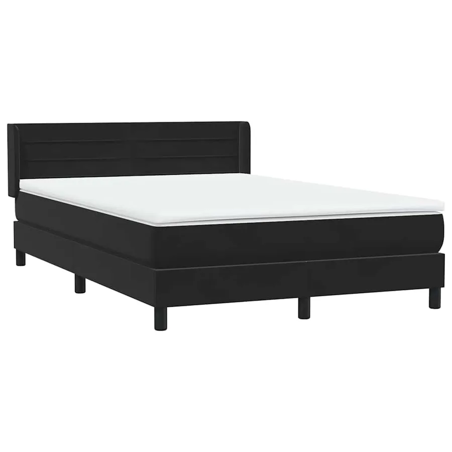 Sommier à lattes de lit avec matelas noir 140x220 cm velours - 4
