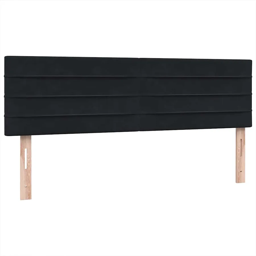 Sommier à lattes de lit avec matelas noir 140x220 cm velours - 7