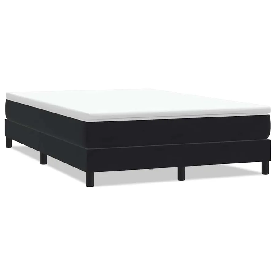 Sommier à lattes de lit sans matelas noir 140x220 cm velours - 2