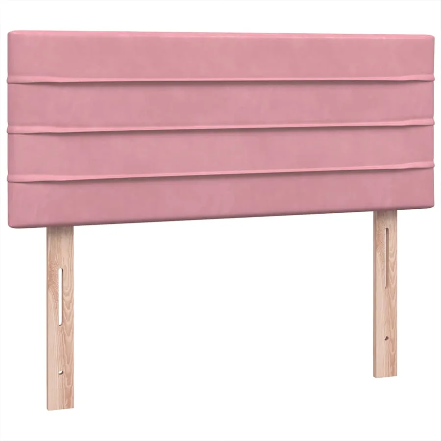 Sommier à lattes de lit avec matelas et LED rose 120x220 cm velours - 8
