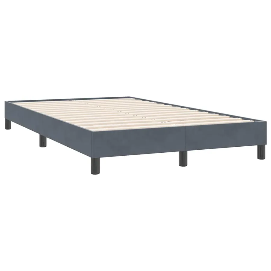 Sommier à lattes de lit et matelas et LED gris foncé 120x220cm velours - 6