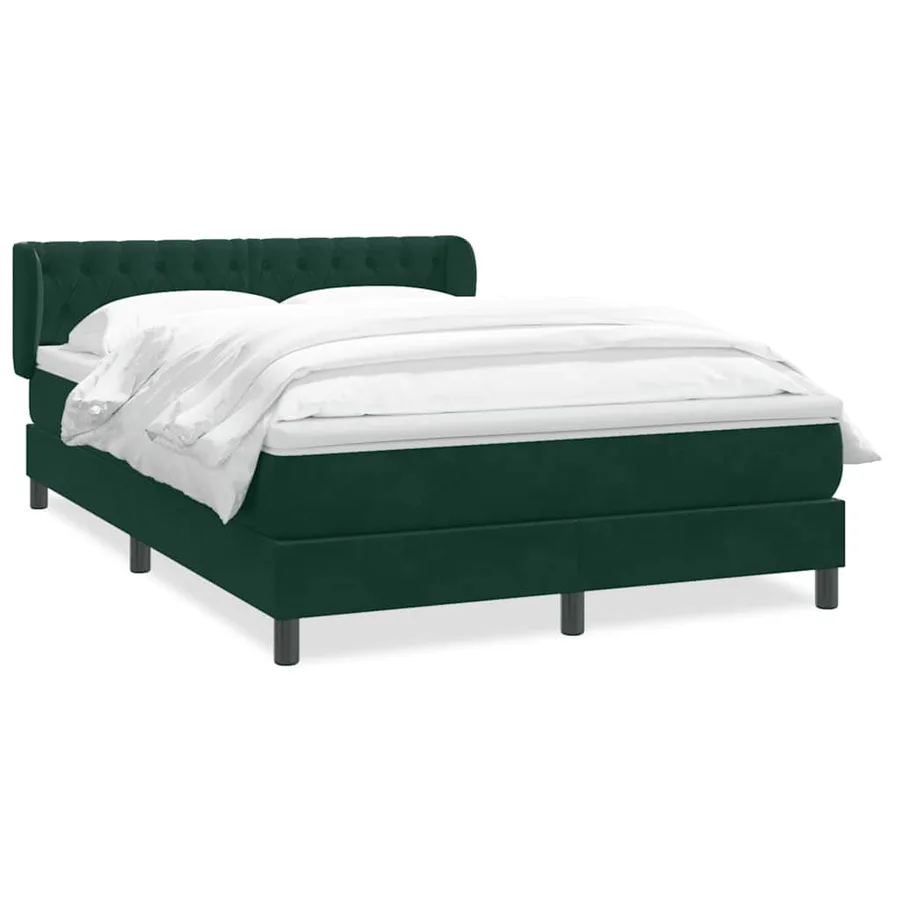 Sommier à lattes de lit et matelas vert foncé 160x220cm velours - 2