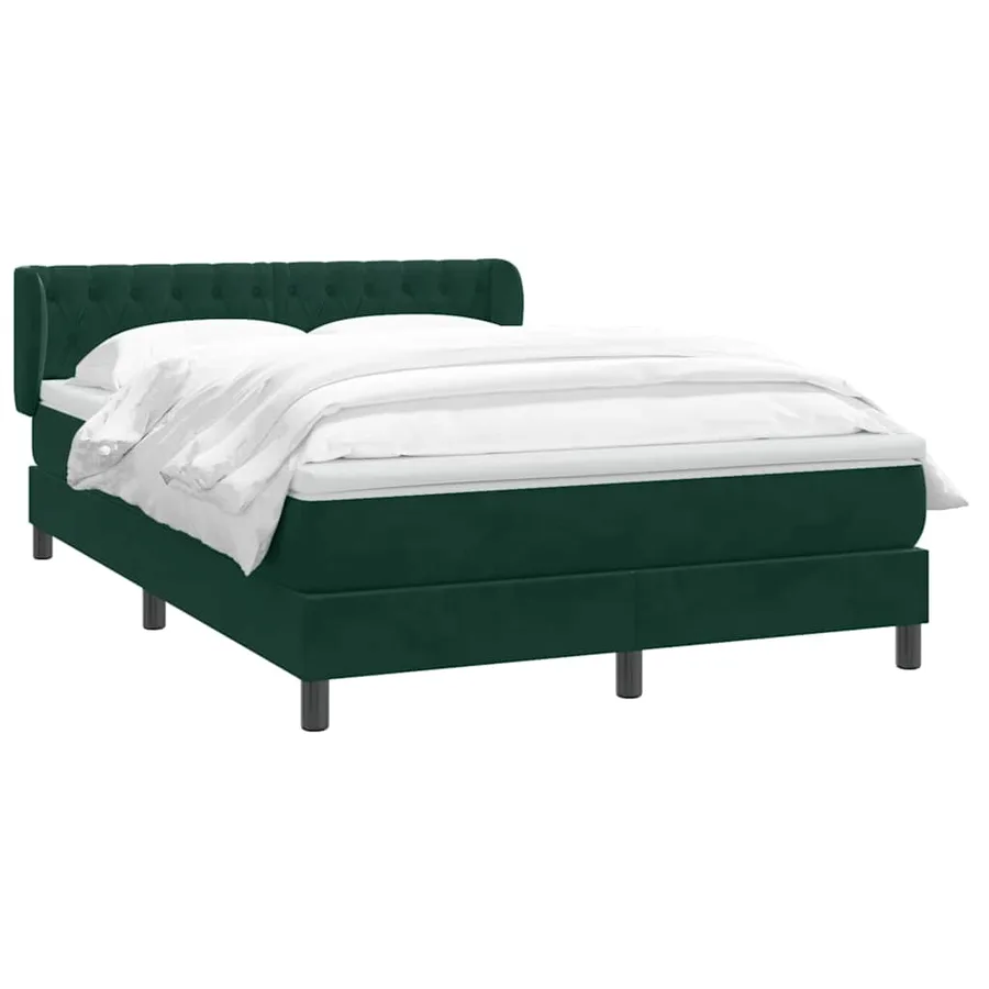 Sommier à lattes de lit et matelas vert foncé 160x220cm velours - 3