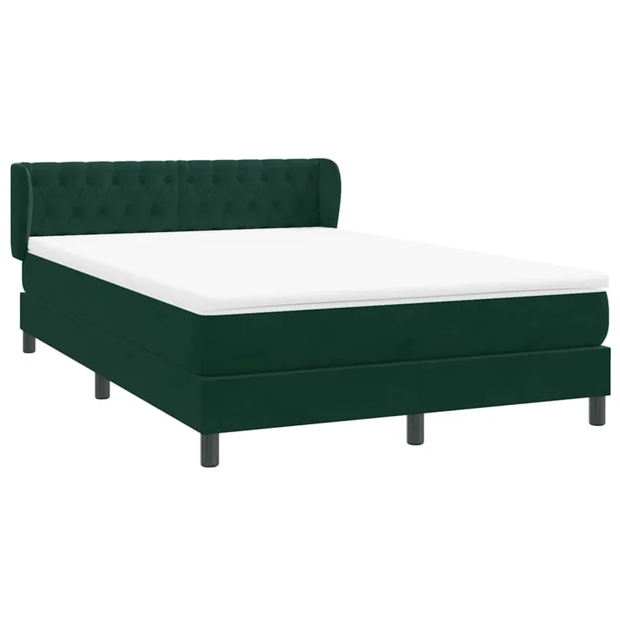 Sommier à lattes de lit et matelas vert foncé 160x220cm velours - 4