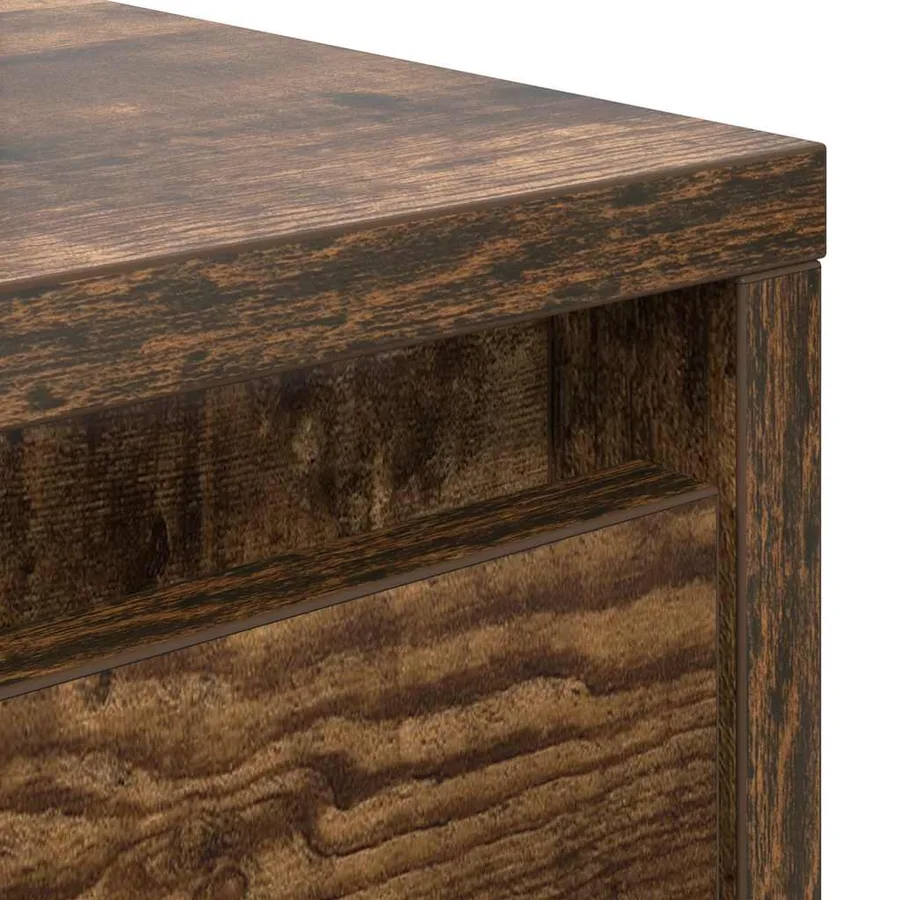 Table basse avec tiroirs chêne fumé 70,5x70x40 cm - 10