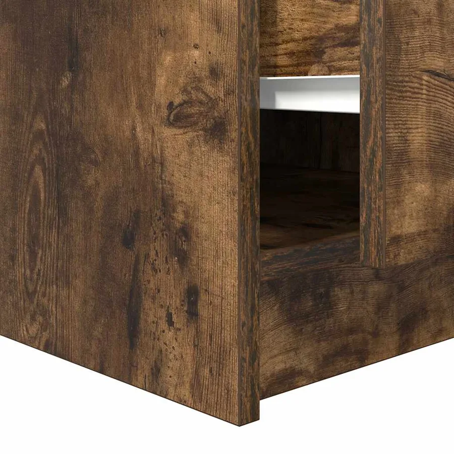 Table basse avec tiroirs chêne fumé 70,5x70x40 cm - 11