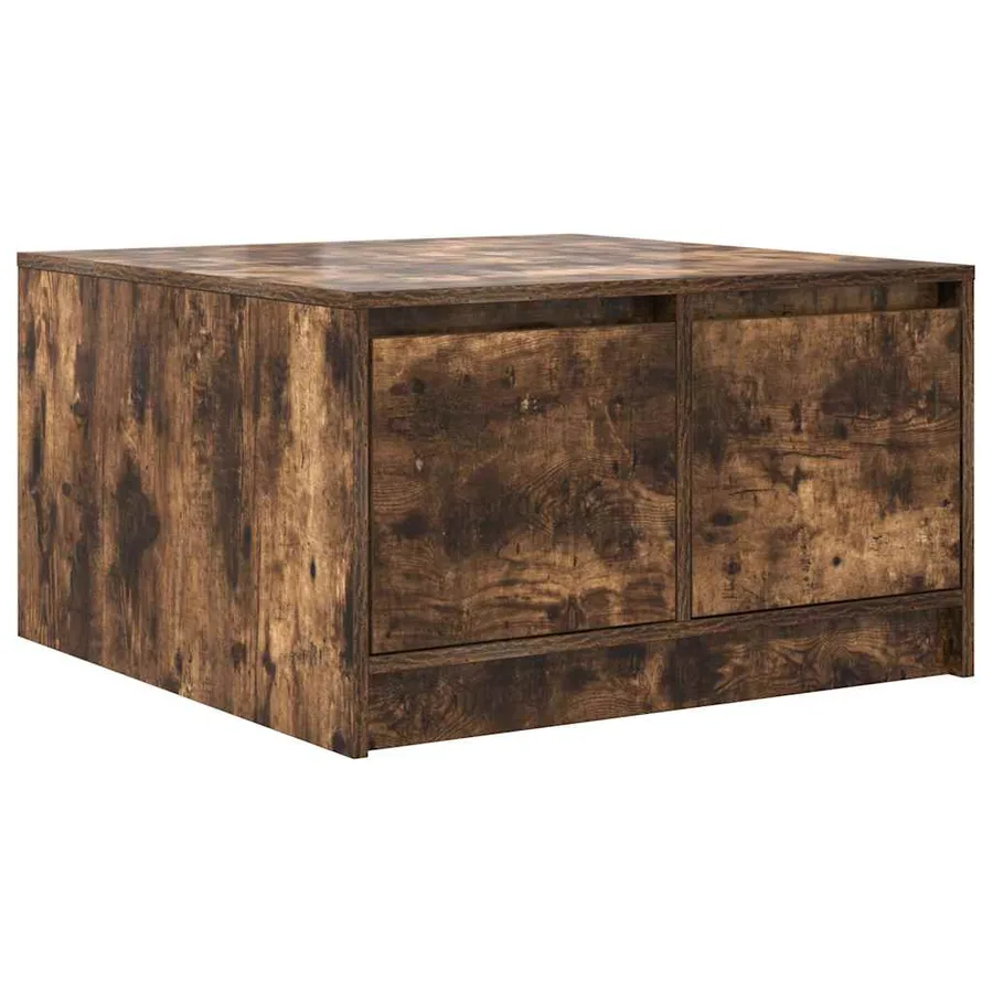 Table basse avec tiroirs chêne fumé 70,5x70x40 cm - 8
