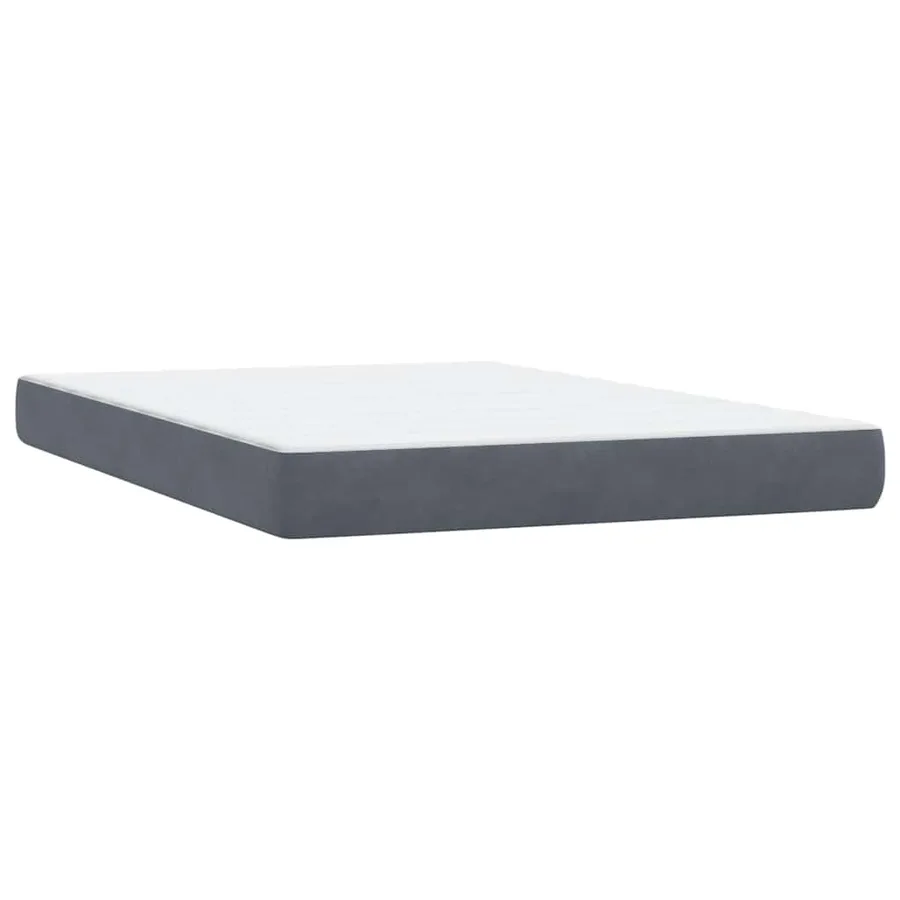 Sommier à lattes de lit et matelas gris foncé 160x220cm velours - 6