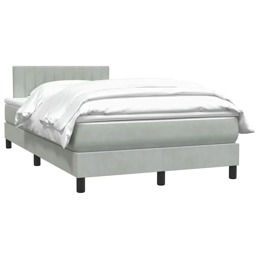Sommier à lattes de lit et matelas gris clair 120x220cm velours - 4