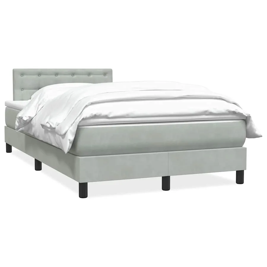 Sommier à lattes de lit et matelas gris clair 120x220cm velours - 2