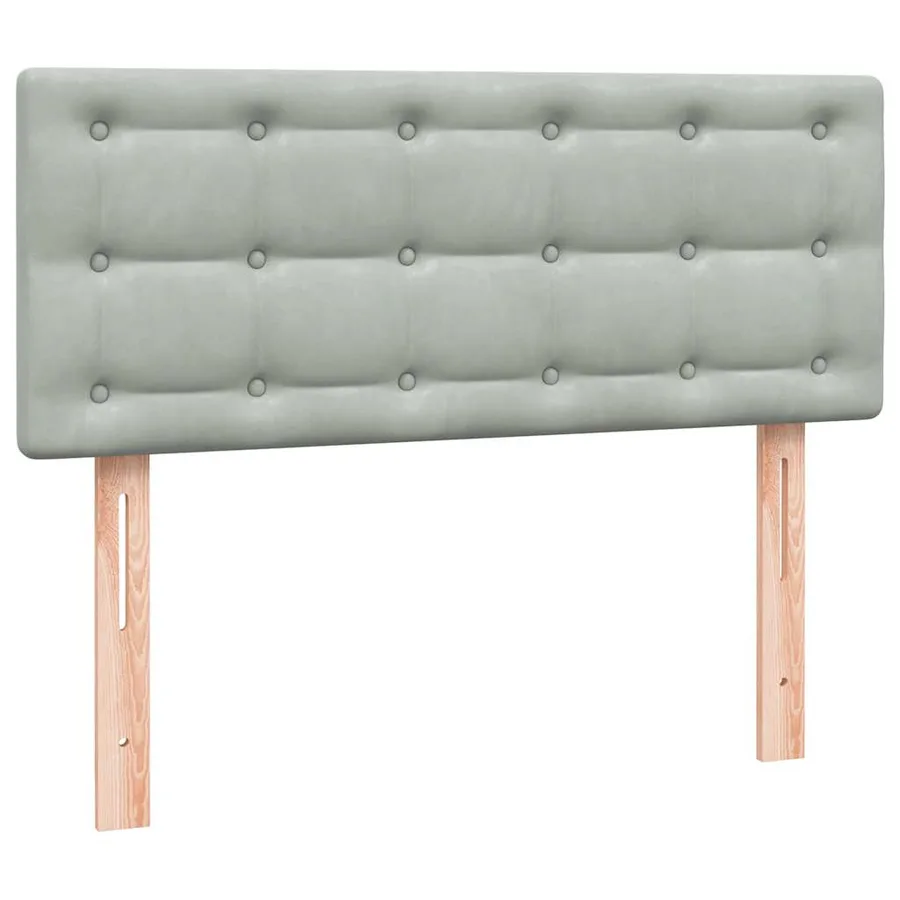 Sommier à lattes de lit et matelas gris clair 120x220cm velours - 6