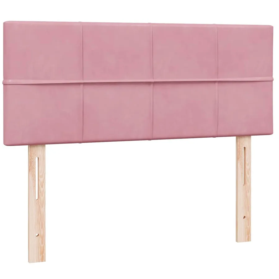 Sommier à lattes de lit avec matelas rose 120x220 cm velours - 6