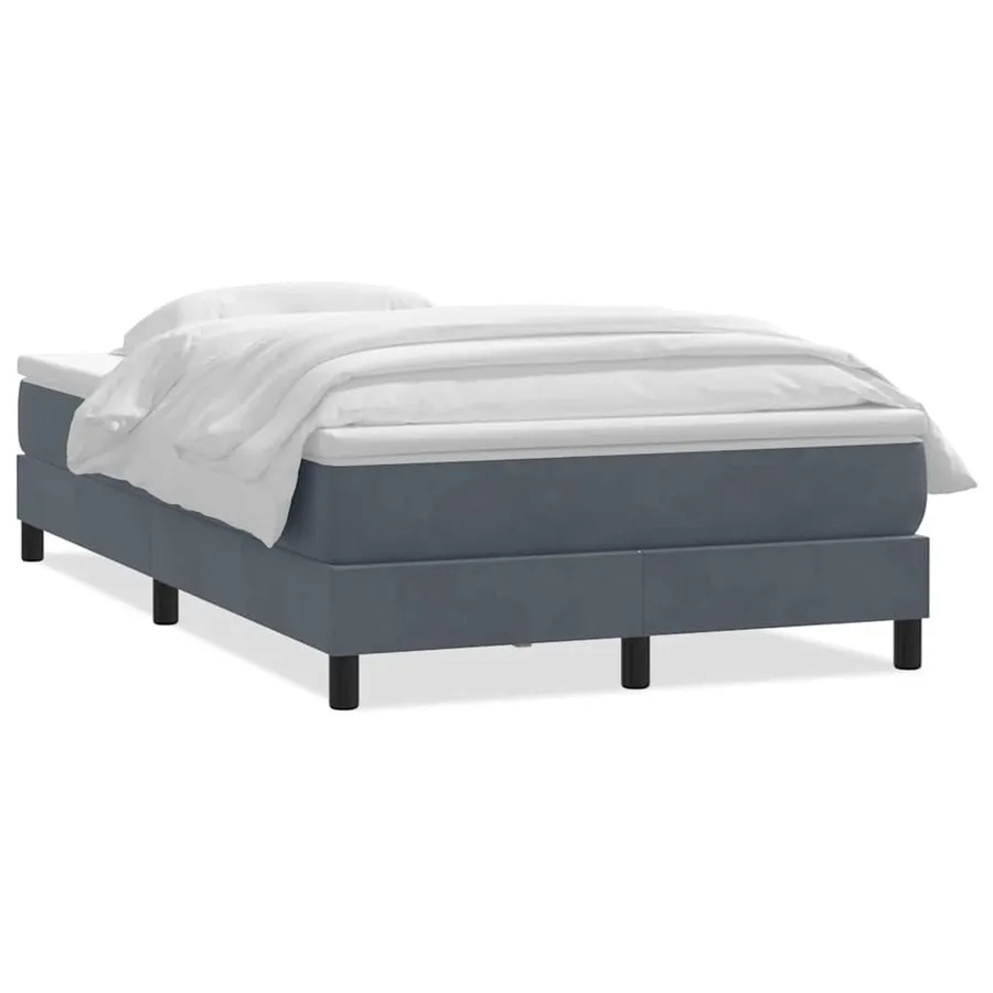 Sommier à lattes de lit et matelas gris foncé 120x220cm velours - 2