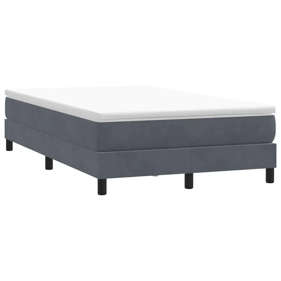 Sommier à lattes de lit et matelas gris foncé 120x220cm velours - 5