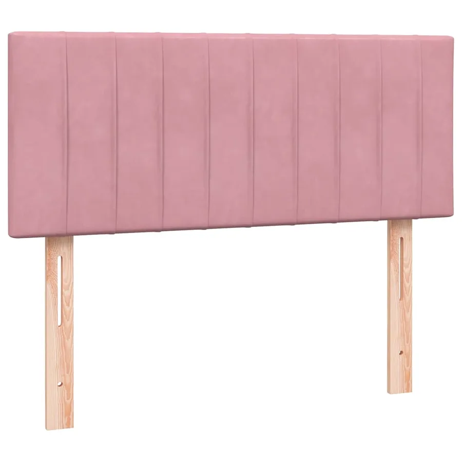 Sommier à lattes de lit avec matelas rose 120x220 cm velours - 5