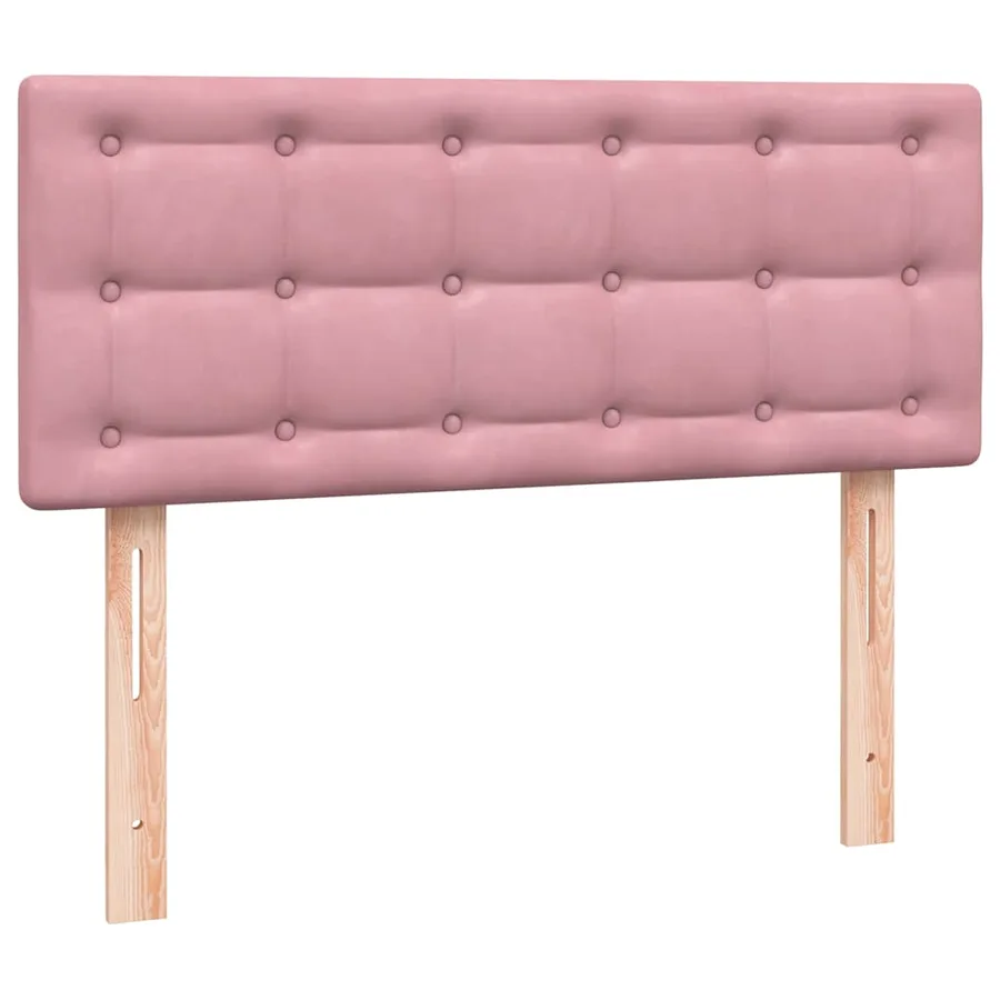 Sommier à lattes de lit avec matelas rose 120x220 cm velours - 6
