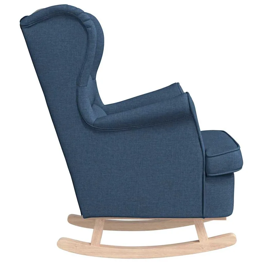 Chaise à bascule bleu 74x90x102 cm tissu - 5