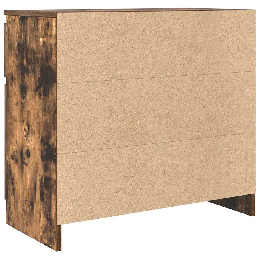 Buffet avec tiroir chêne fumé 71x35x65 cm bois d'ingénierie - 8