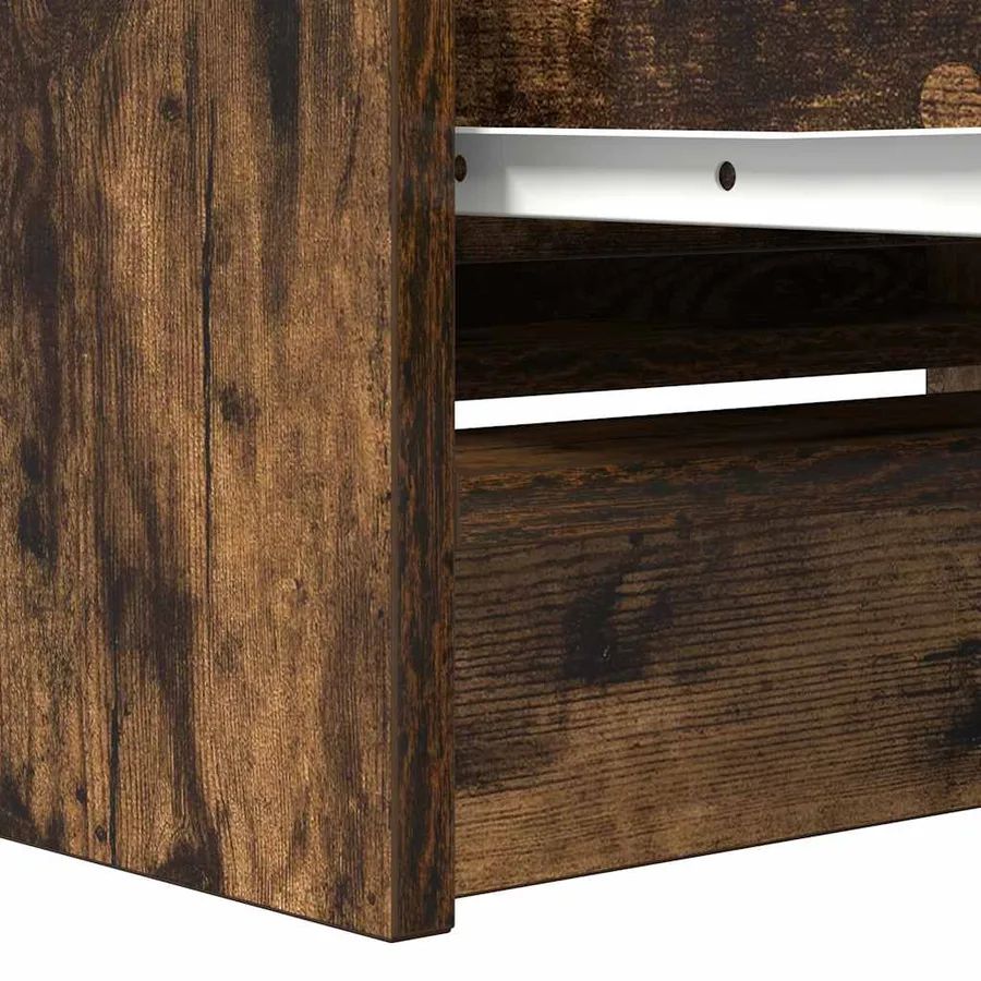 Meuble TV chêne fumé 80x35x54 cm bois d'ingénierie - 10