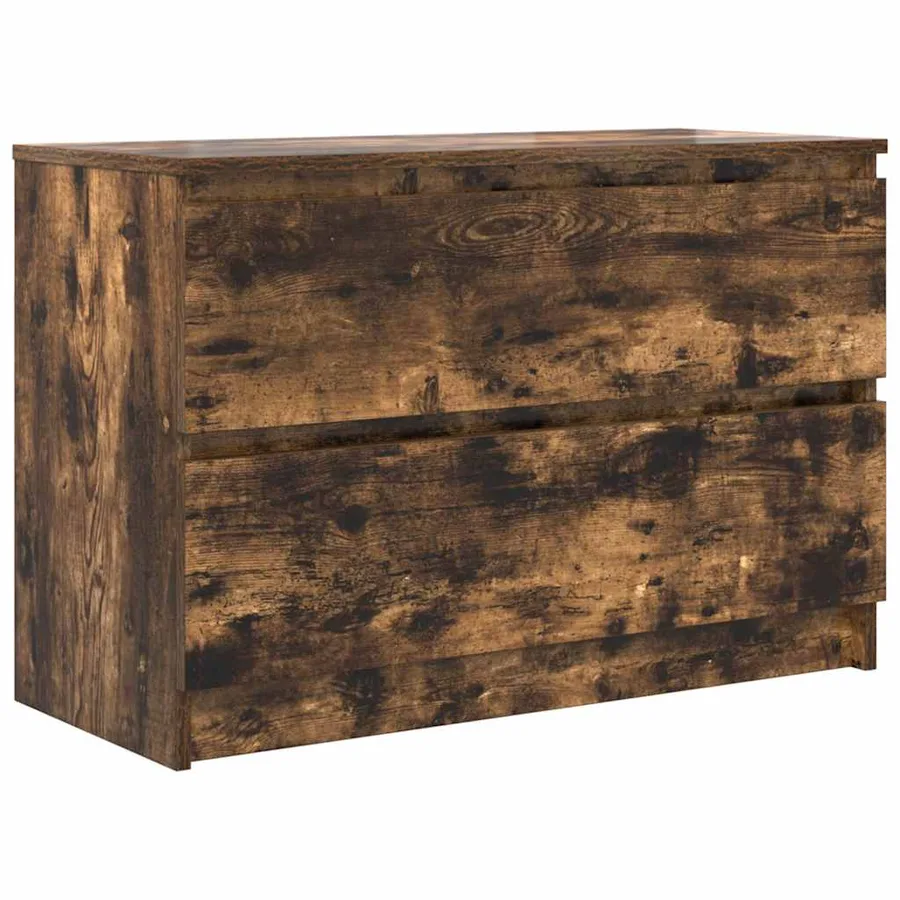 Meuble TV chêne fumé 80x35x54 cm bois d'ingénierie - 2