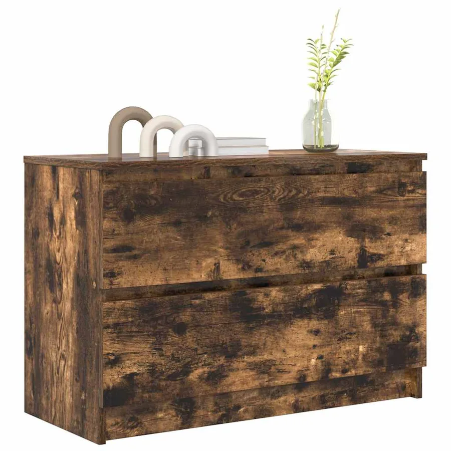 Meuble TV chêne fumé 80x35x54 cm bois d'ingénierie - 4