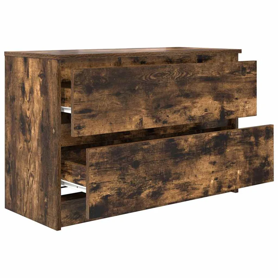 Meuble TV chêne fumé 80x35x54 cm bois d'ingénierie - 5