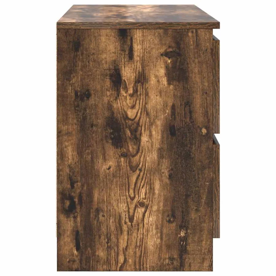 Meuble TV chêne fumé 80x35x54 cm bois d'ingénierie - 7