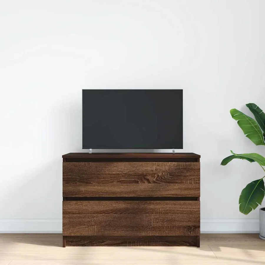 Meuble TV chêne marron 80x35x54 cm bois d'ingénierie - 3
