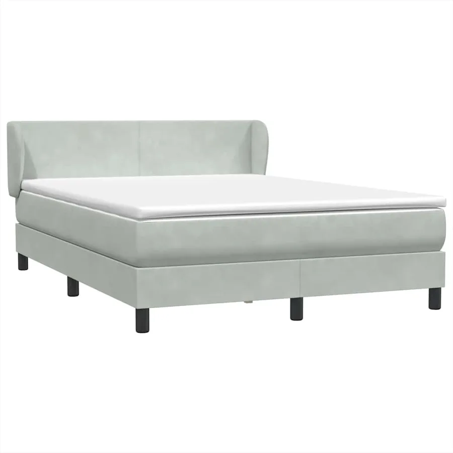 Sommier à lattes de lit et matelas gris clair 140x220cm velours - 2