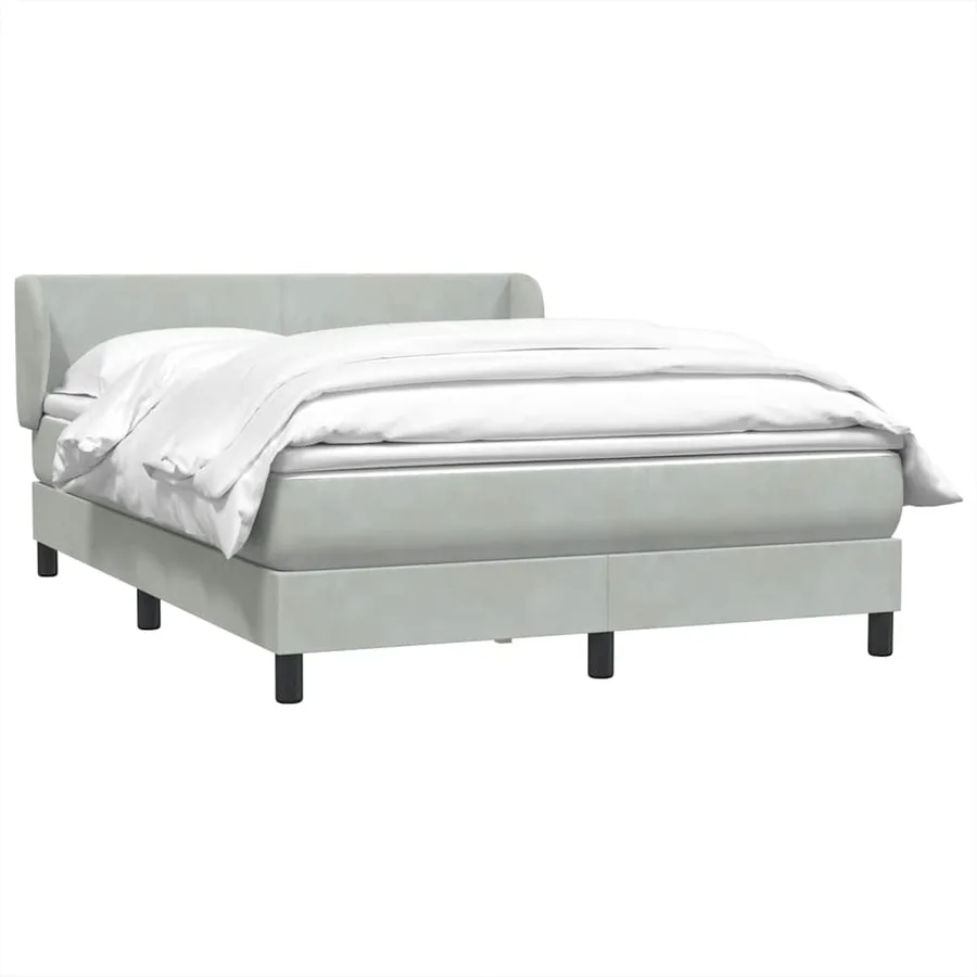 Sommier à lattes de lit et matelas gris clair 140x220cm velours - 4