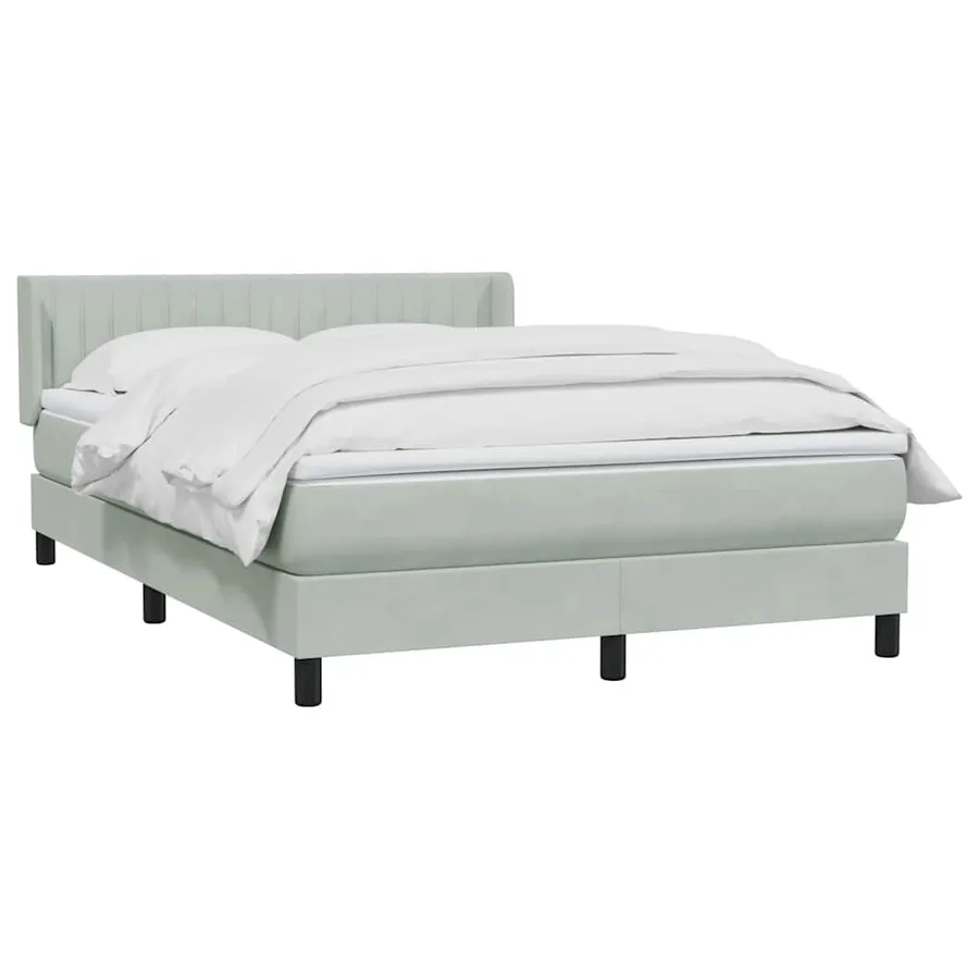 Sommier à lattes de lit et matelas gris clair 140x220cm velours - 4