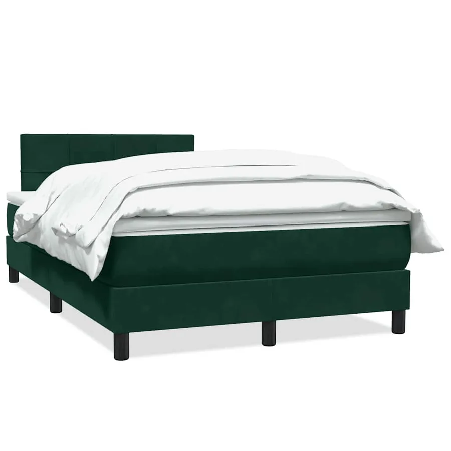 Sommier à lattes de lit et matelas vert foncé 120x220cm velours - 2