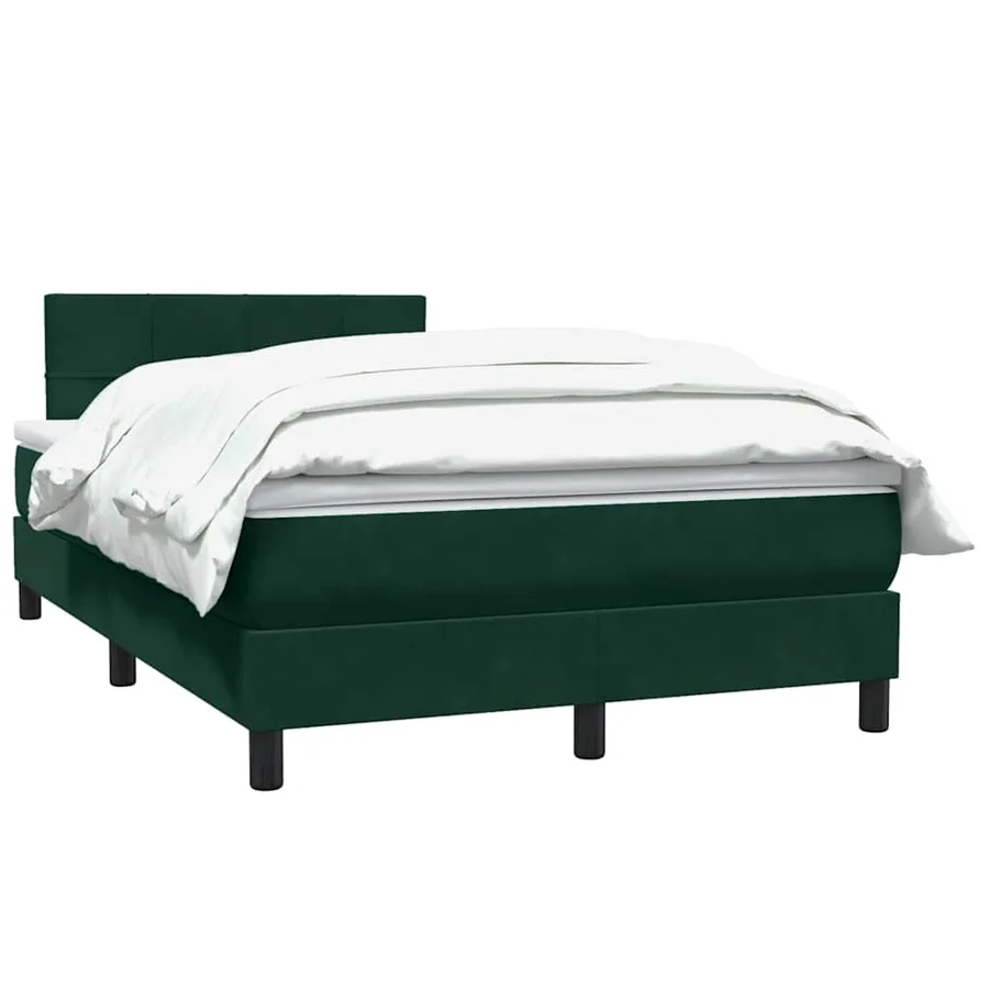 Sommier à lattes de lit et matelas vert foncé 120x220cm velours - 3