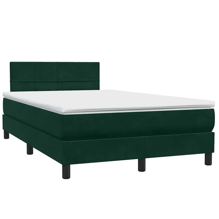 Sommier à lattes de lit et matelas vert foncé 120x220cm velours - 4