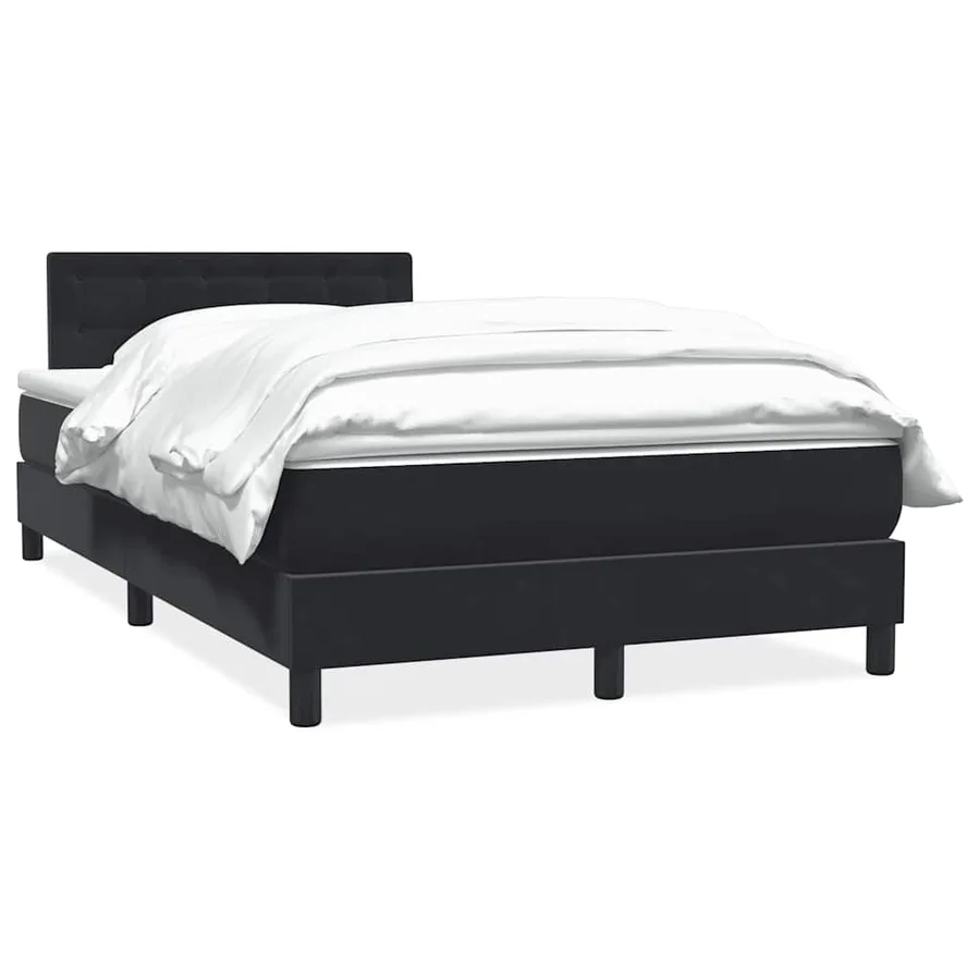 Sommier à lattes de lit avec matelas noir 120x220 cm velours - 2