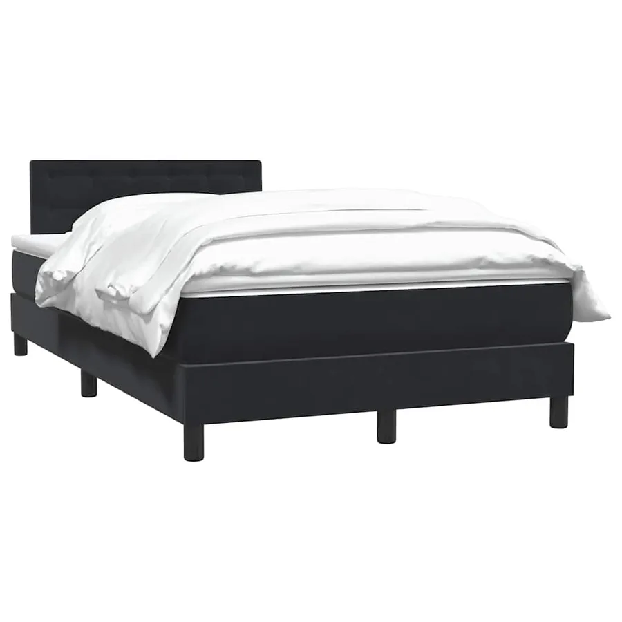 Sommier à lattes de lit avec matelas noir 120x220 cm velours - 3