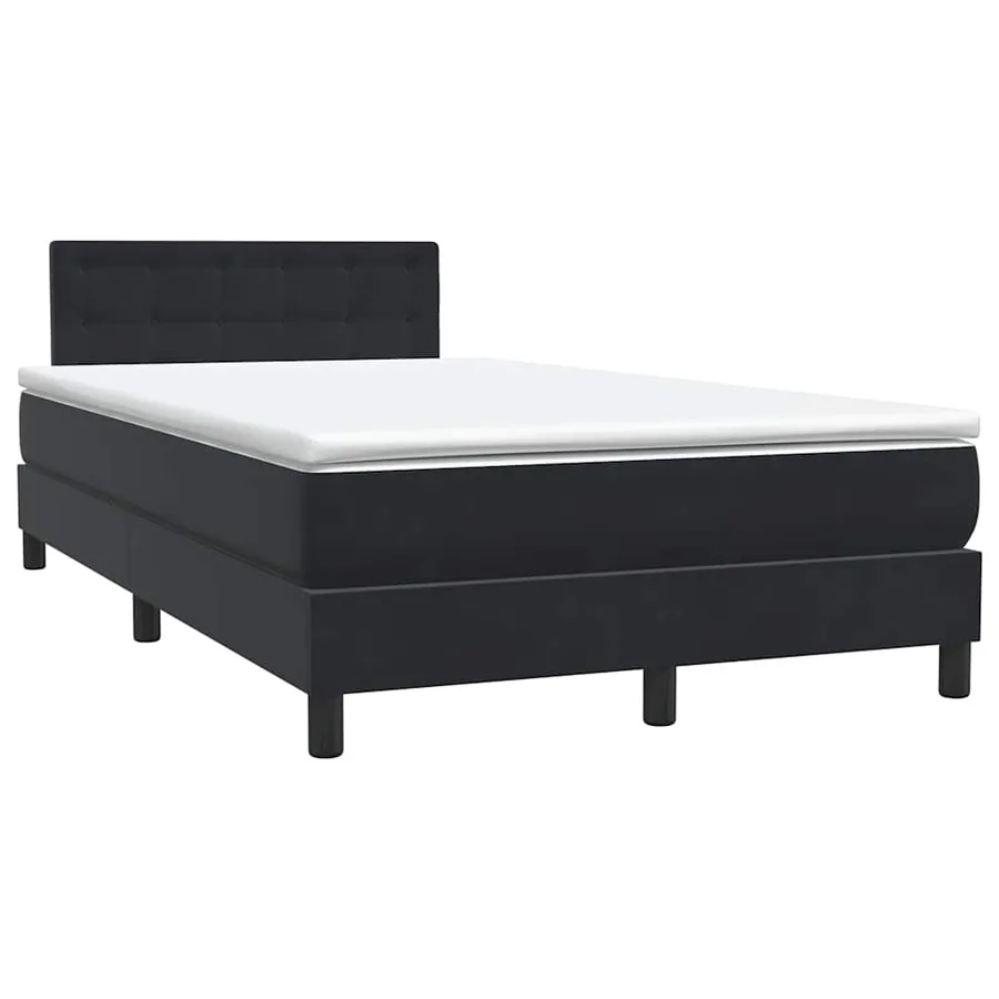 Sommier à lattes de lit avec matelas noir 120x220 cm velours - 4