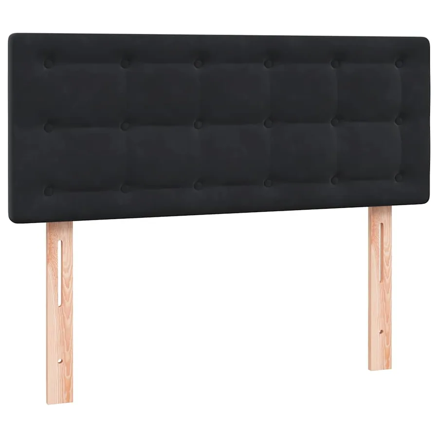 Sommier à lattes de lit avec matelas noir 120x220 cm velours - 6
