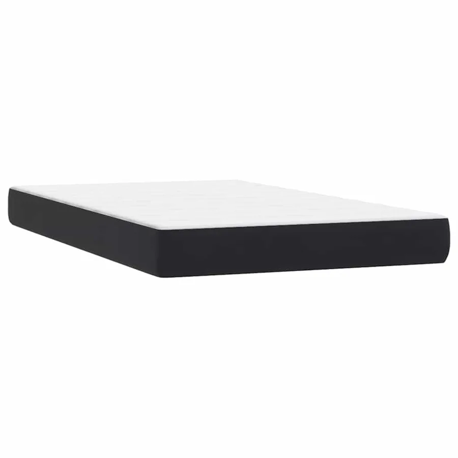 Sommier à lattes de lit avec matelas noir 120x220 cm velours - 7