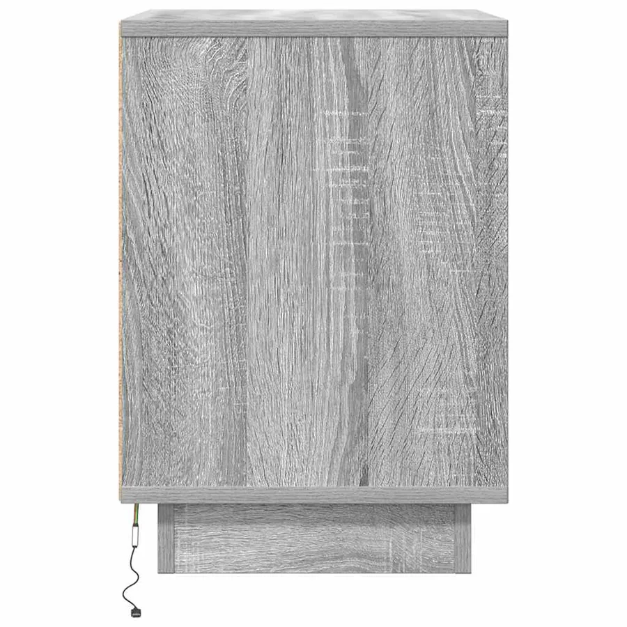 Tables de chevet avec lumières LED 2pcs sonoma gris 38x34x50 cm - 10