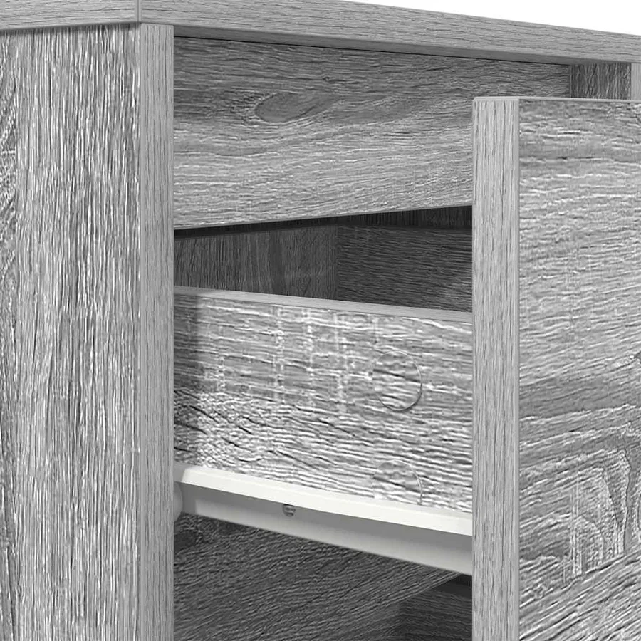 Tables de chevet avec lumières LED 2pcs sonoma gris 38x34x50 cm - 12