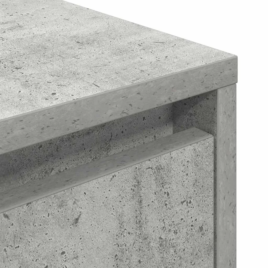 Table de chevet avec lumières LED gris béton 38x34x50 cm - 10
