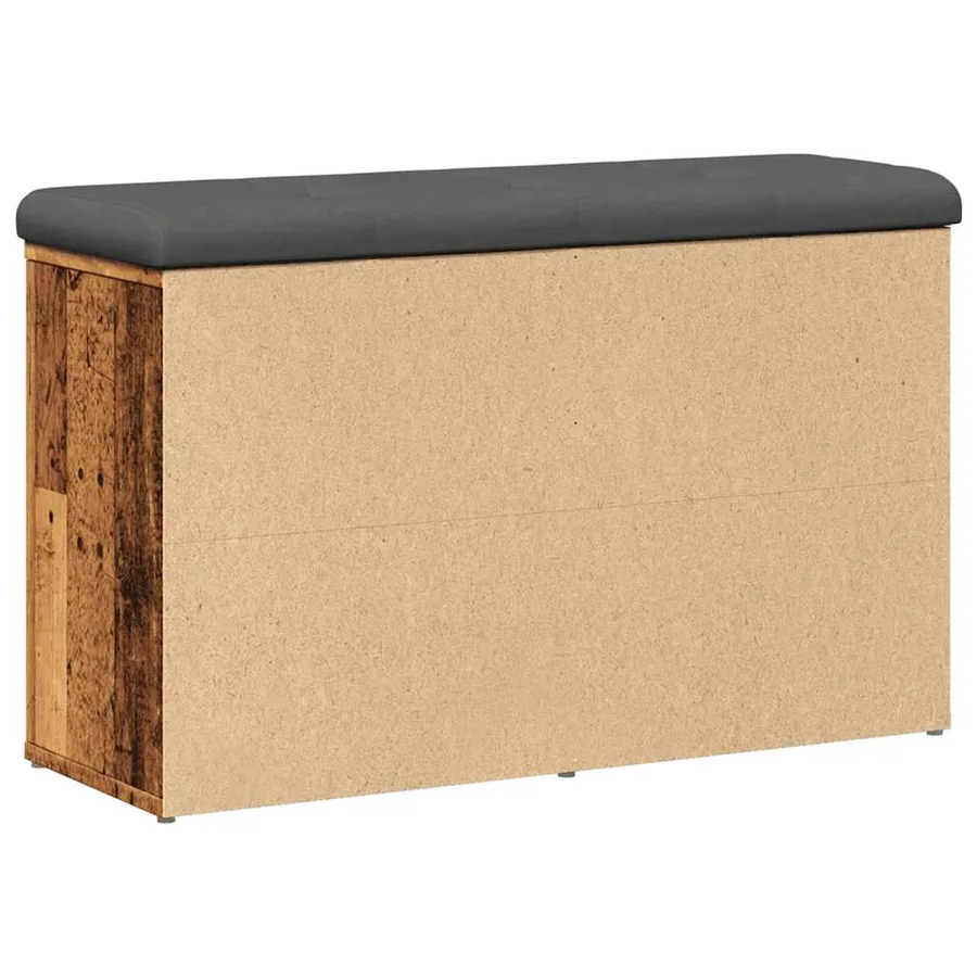 Banc à chaussures vieux bois 82x32x50 cm bois d'ingénierie - 4