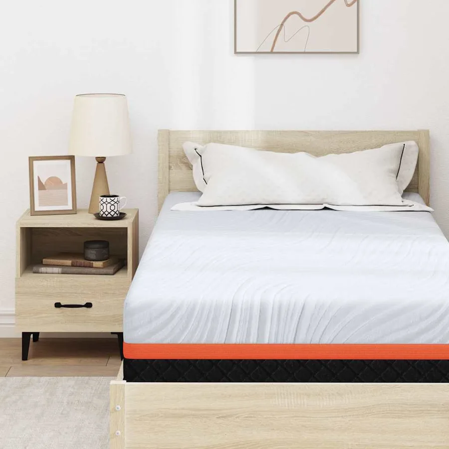 Matelas Blanc et Gris 90 x 190 cm Tissu jacquard - 7