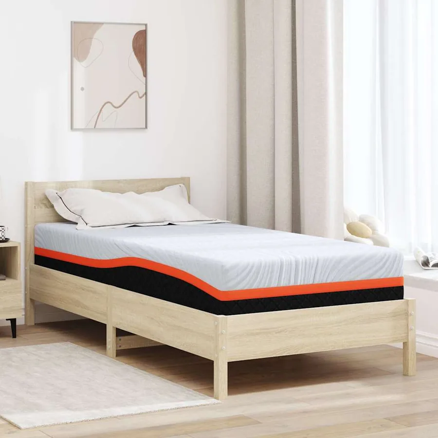 Matelas Blanc et Gris 100 x 200 cm Tissu jacquard