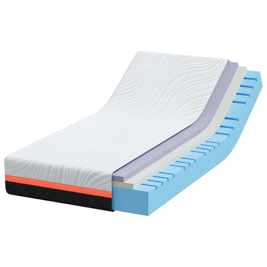 Matelas Blanc et Gris 100 x 200 cm Tissu jacquard - 3