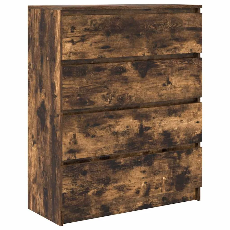 Buffet chêne fumé 80x35x99 cm bois d'ingénierie - 2
