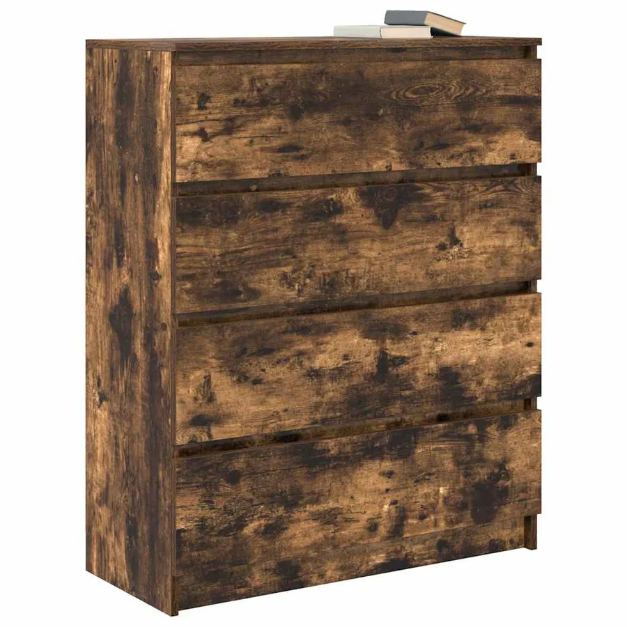 Buffet chêne fumé 80x35x99 cm bois d'ingénierie - 4