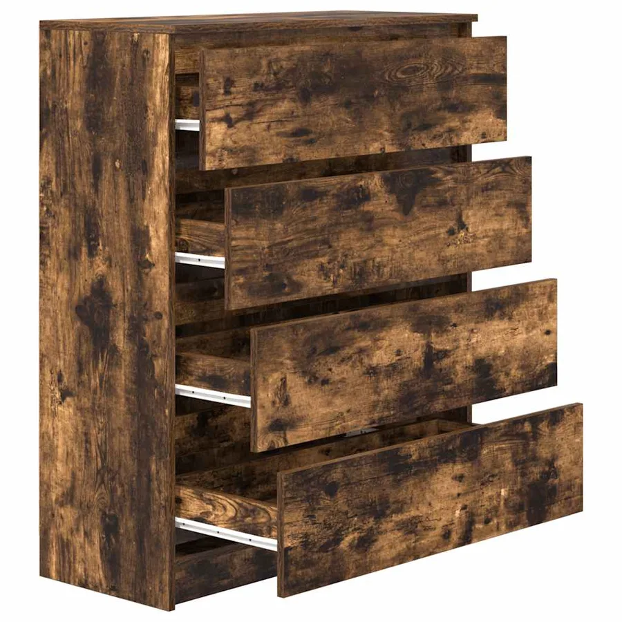 Buffet chêne fumé 80x35x99 cm bois d'ingénierie - 5
